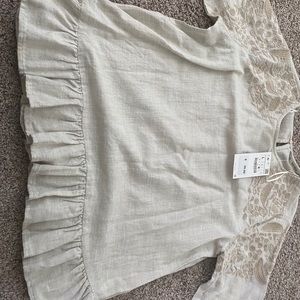 Zara basic embroidered top